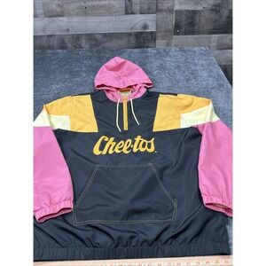 Cheetos Jacket Adult L Pink Orange 1/4 Zip Pullover Windbreaker Basketball Rain